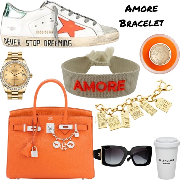 Jewelry - Amore Tan & Orange Bracelet